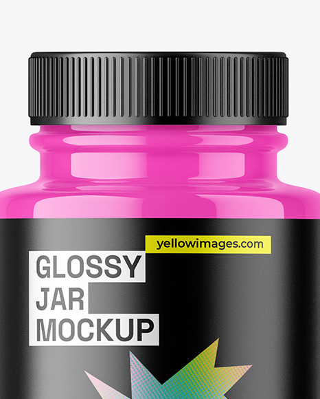 Glossy Plastic Jar Mockup