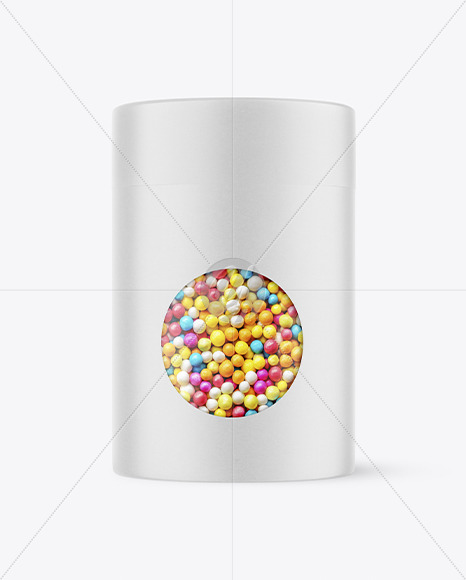 Paper Tube With Candy Mockup
