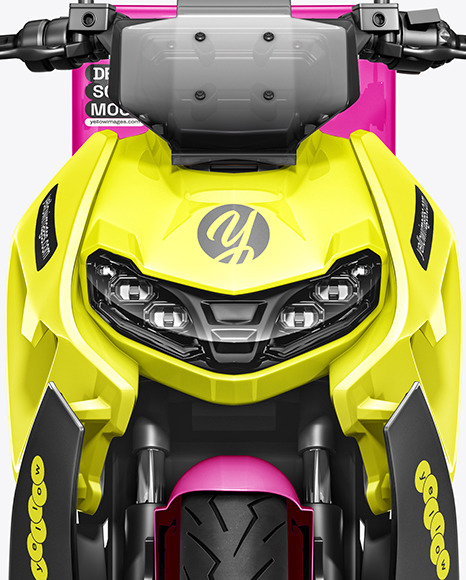 Electric Delivery Scooter Mockup - Front View