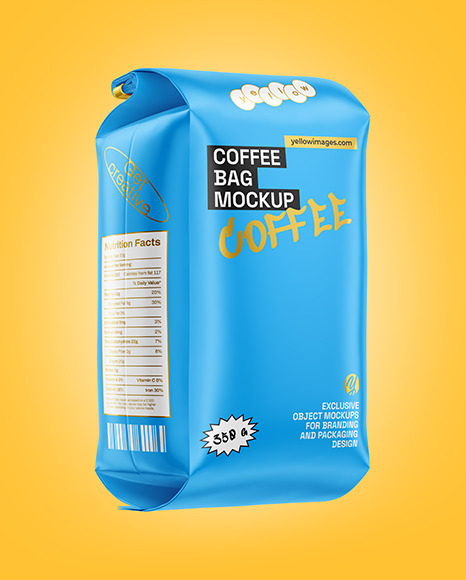 Matte Coffee Bag With Tin Tie Mockup