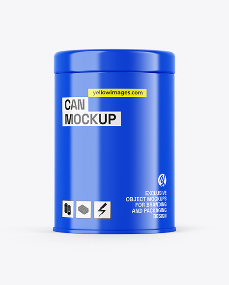Glossy Tin Can Mockup