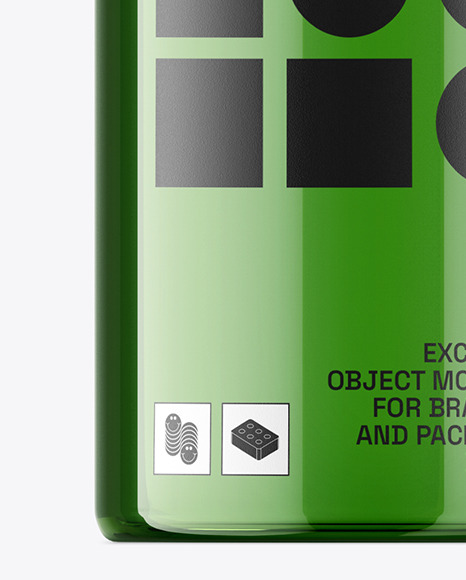 Green Plastic Water Bottle Mockup