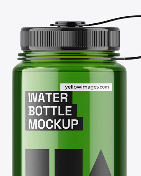 Green Plastic Water Bottle Mockup