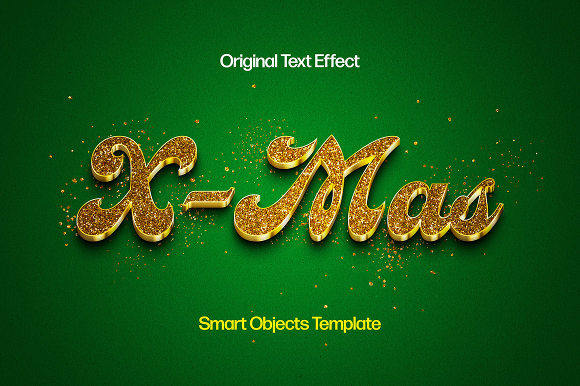 Christmas Gold Glitter Text Effect