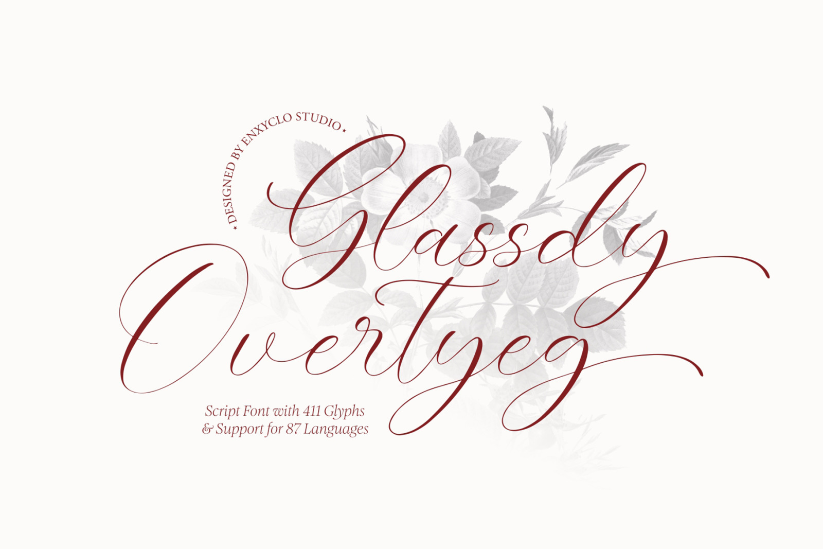 NCL GLASSDY OVERTYEG - MODERN SCRIPT FONT