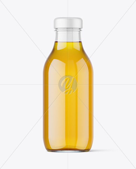 Clear Glass Apple Juice Bottle Mockup