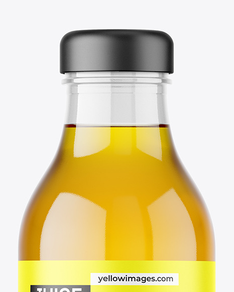 Clear Glass Apple Juice Bottle Mockup