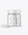 Clear Glass Jar with Pills Mockup