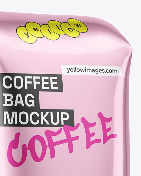 Metallic Coffee Bag With Tin Tie Mockup