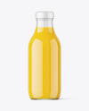 Clear Glass Orange Juice Bottle Mockup