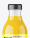 Clear Glass Orange Juice Bottle Mockup