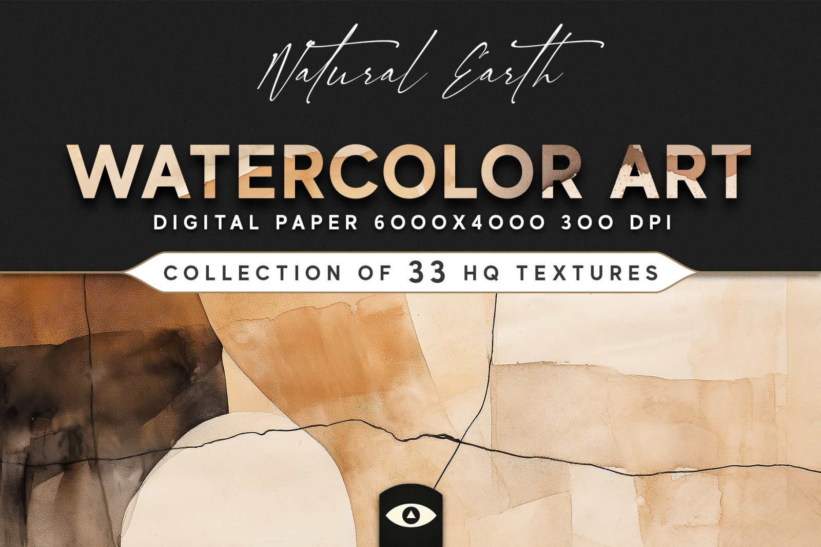 Natural Earth Watercolor Art Backgrounds Texture Pack