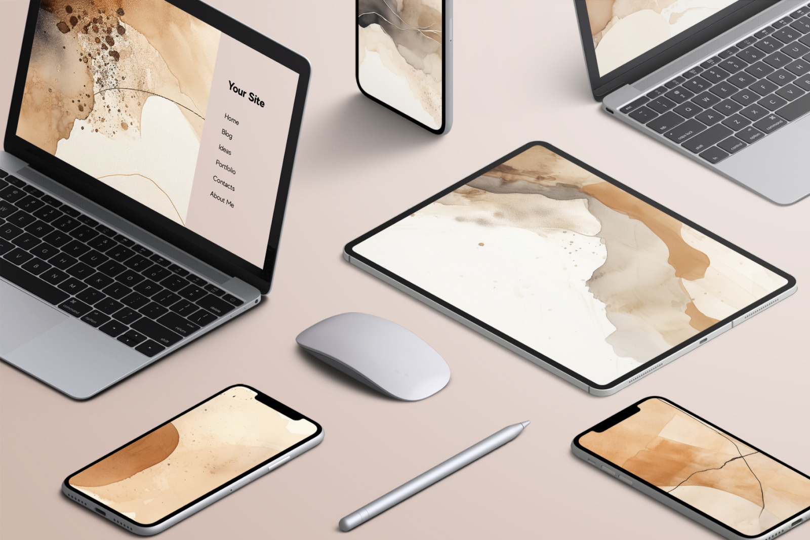 Natural Earth Watercolor Art Backgrounds Texture Pack