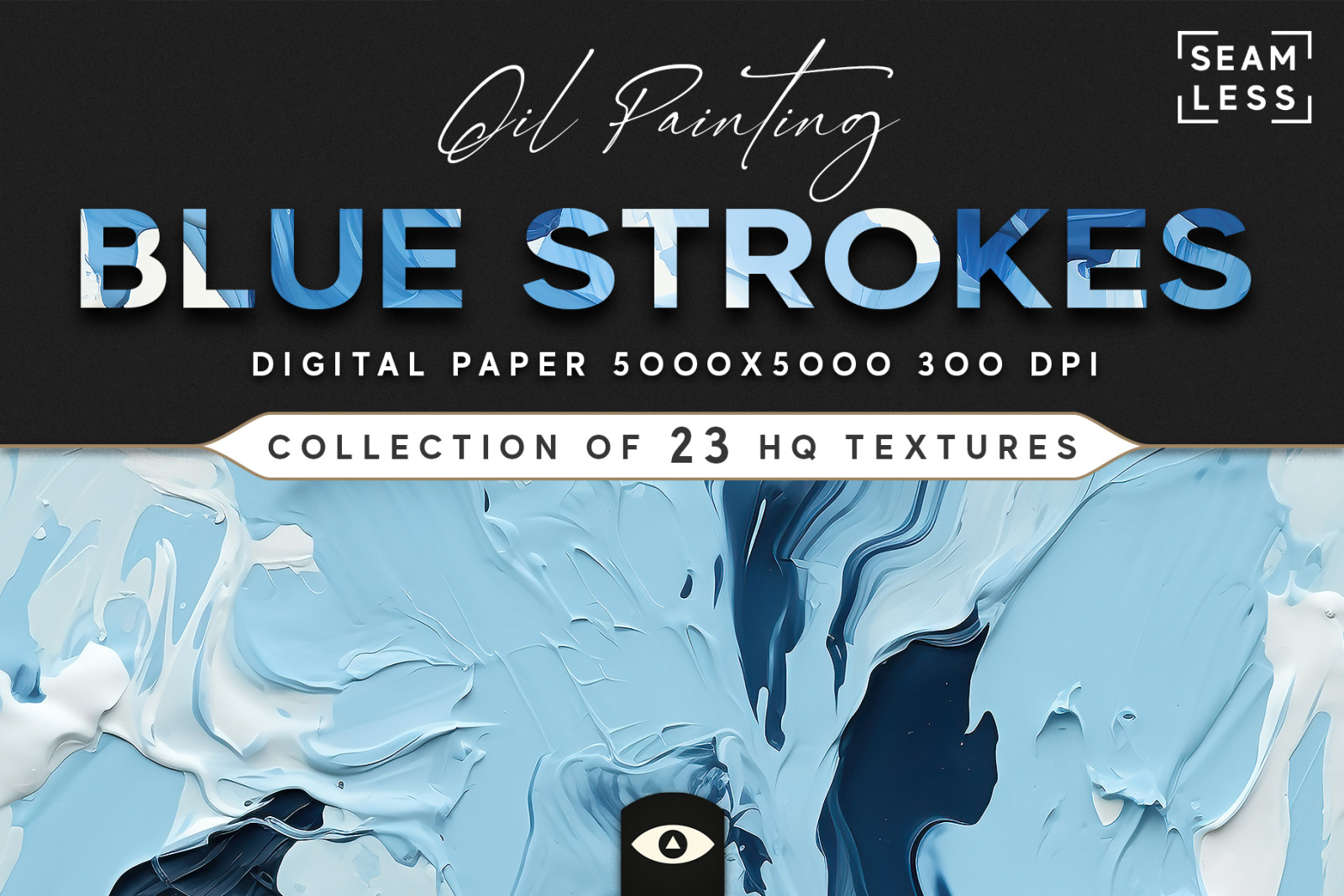 Oil Painting Blue Strokes Texture Pack
