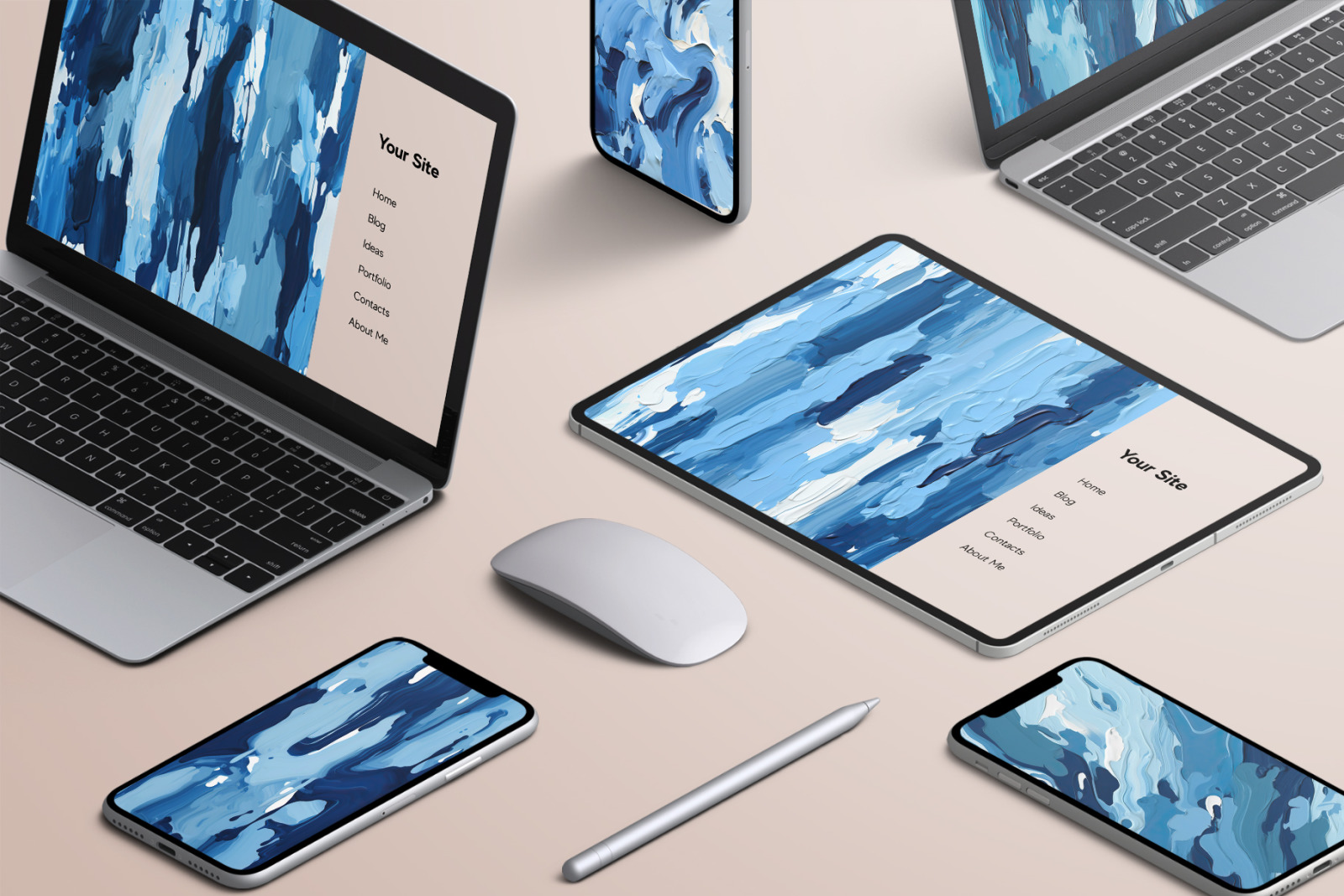 Oil Painting Blue Strokes Texture Pack