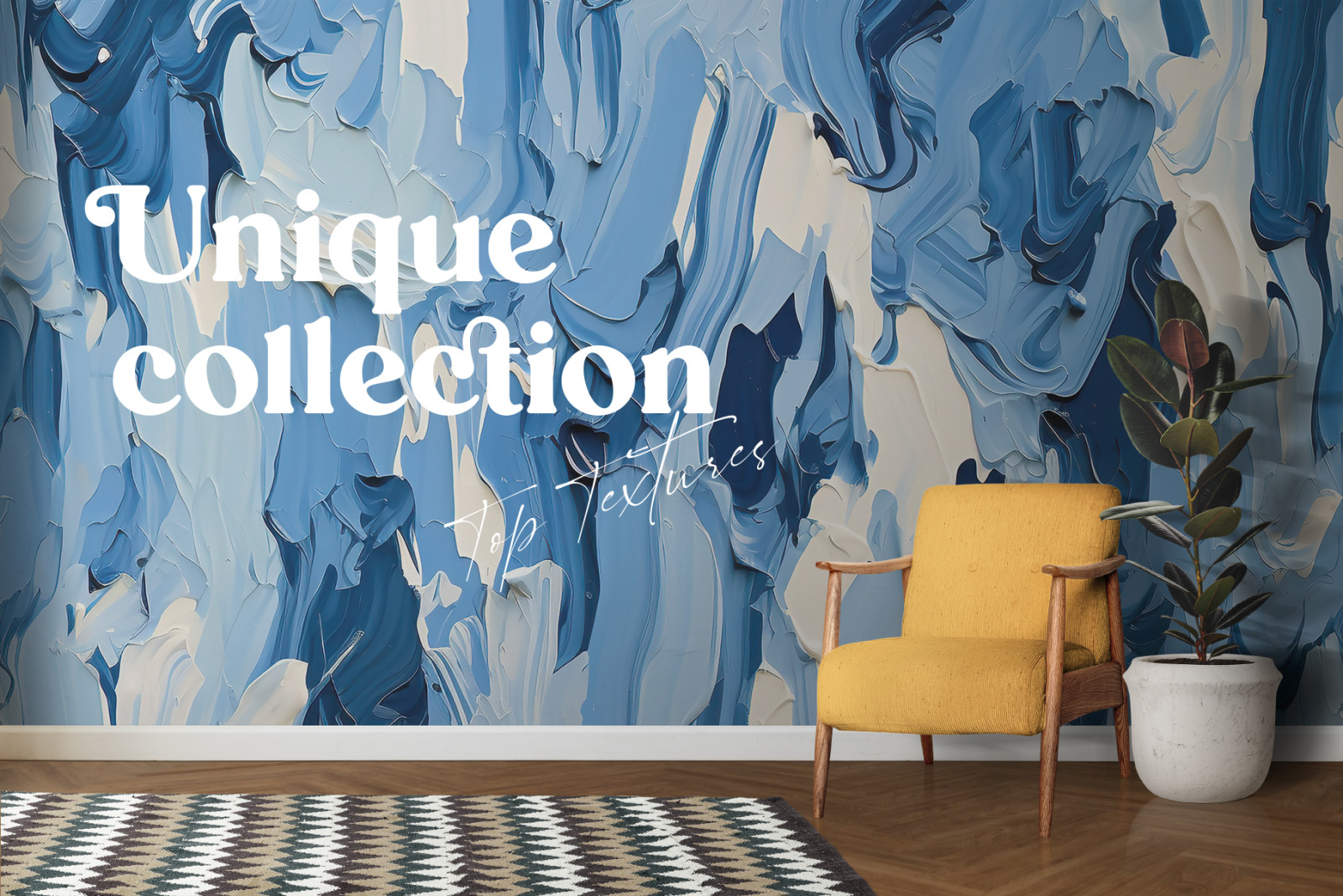 Oil Painting Blue Strokes Texture Pack