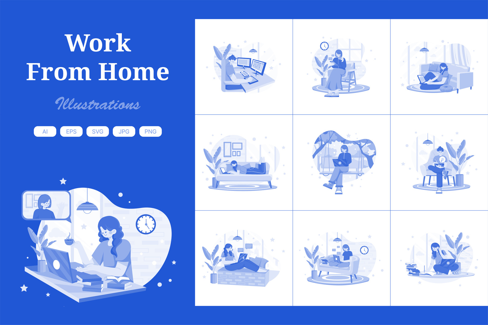 M593_Work From Home Illustration Pack M593_Work From Home Illustration Pack