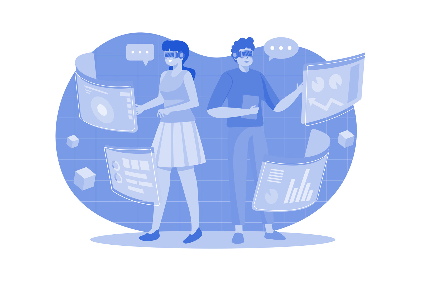 M584_VR Metaverse Illustration Pack