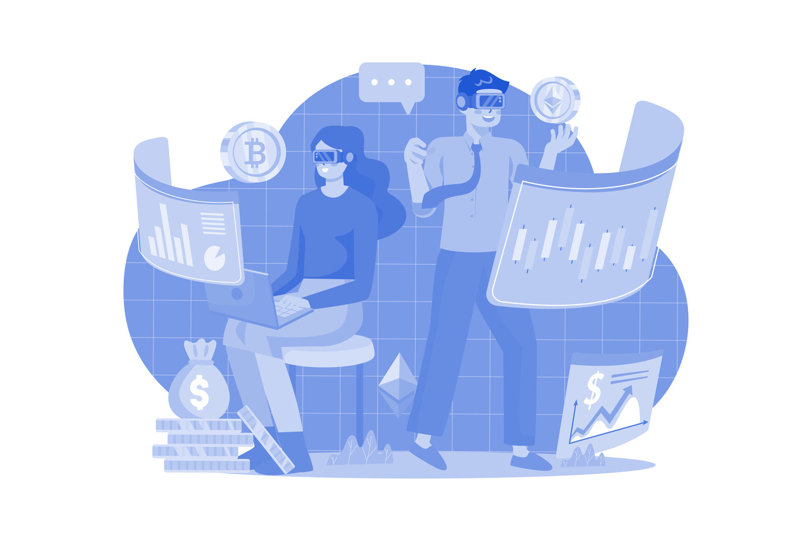 M584_VR Metaverse Illustration Pack