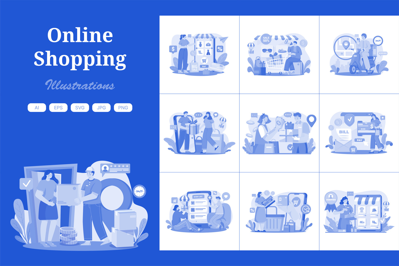 M583_Online Shopping Illustration Pack