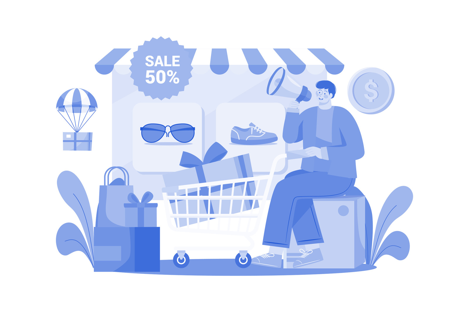 M583_Online Shopping Illustration Pack