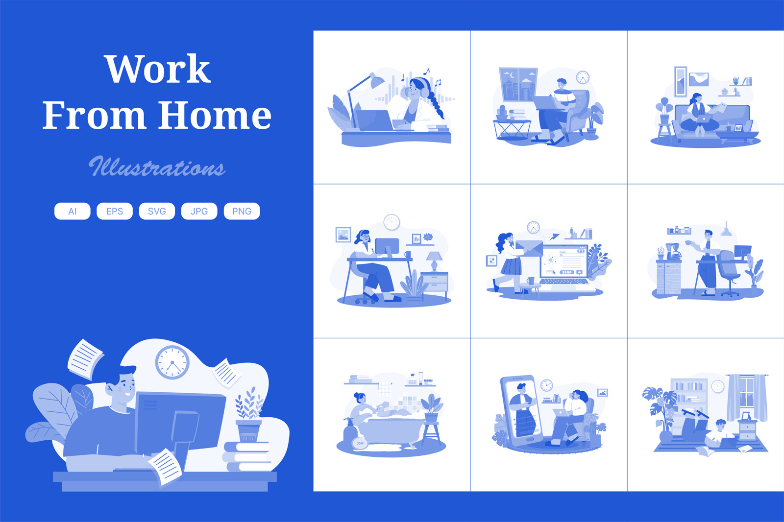 M575_Work from home Illustration Pack