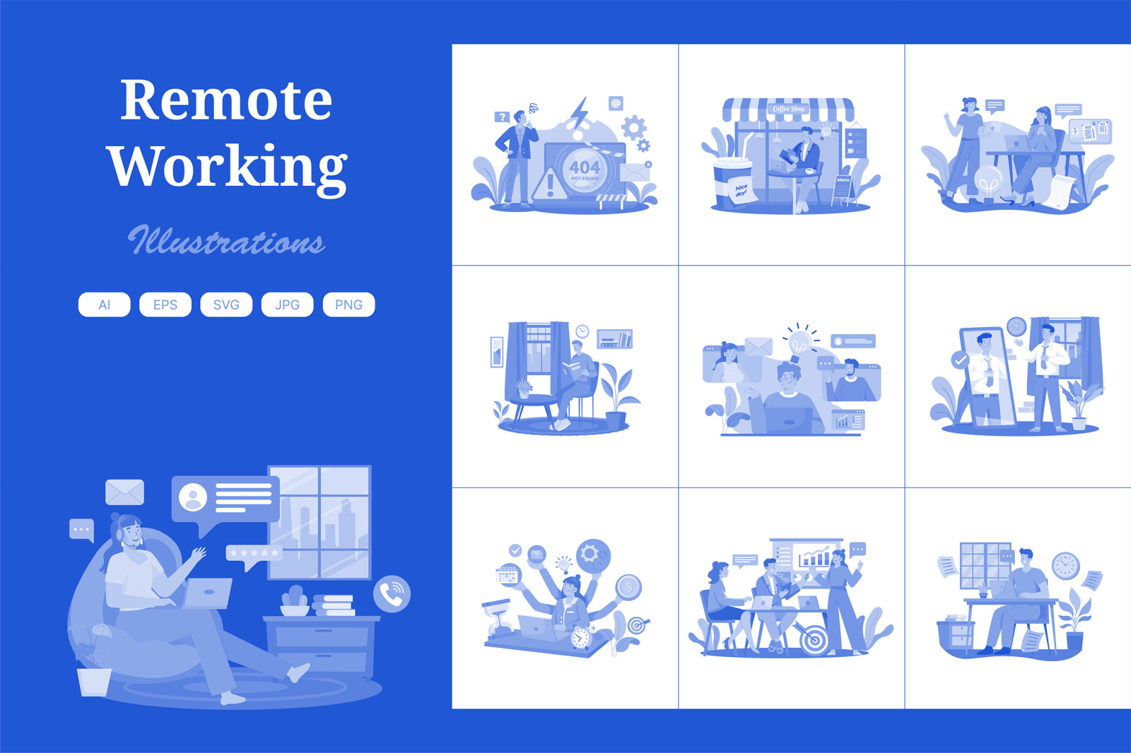 M574_Remote Working Illustration Pack M574_Remote Working Illustration Pack