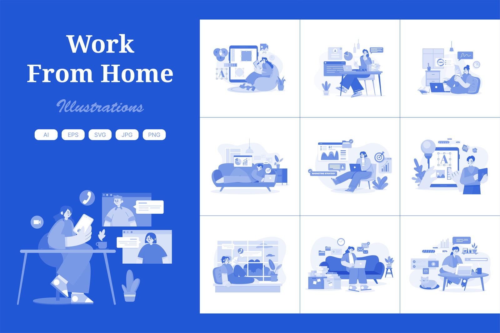 M573_Work From Home Illustration Pack M573_Work From Home Illustration Pack