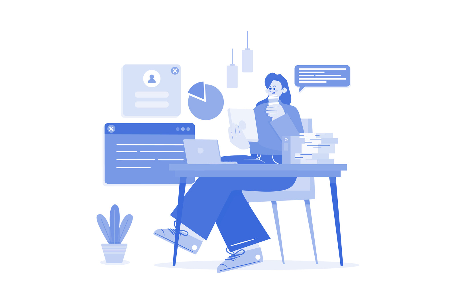 M573_Work From Home Illustration Pack M573_Work From Home Illustration Pack