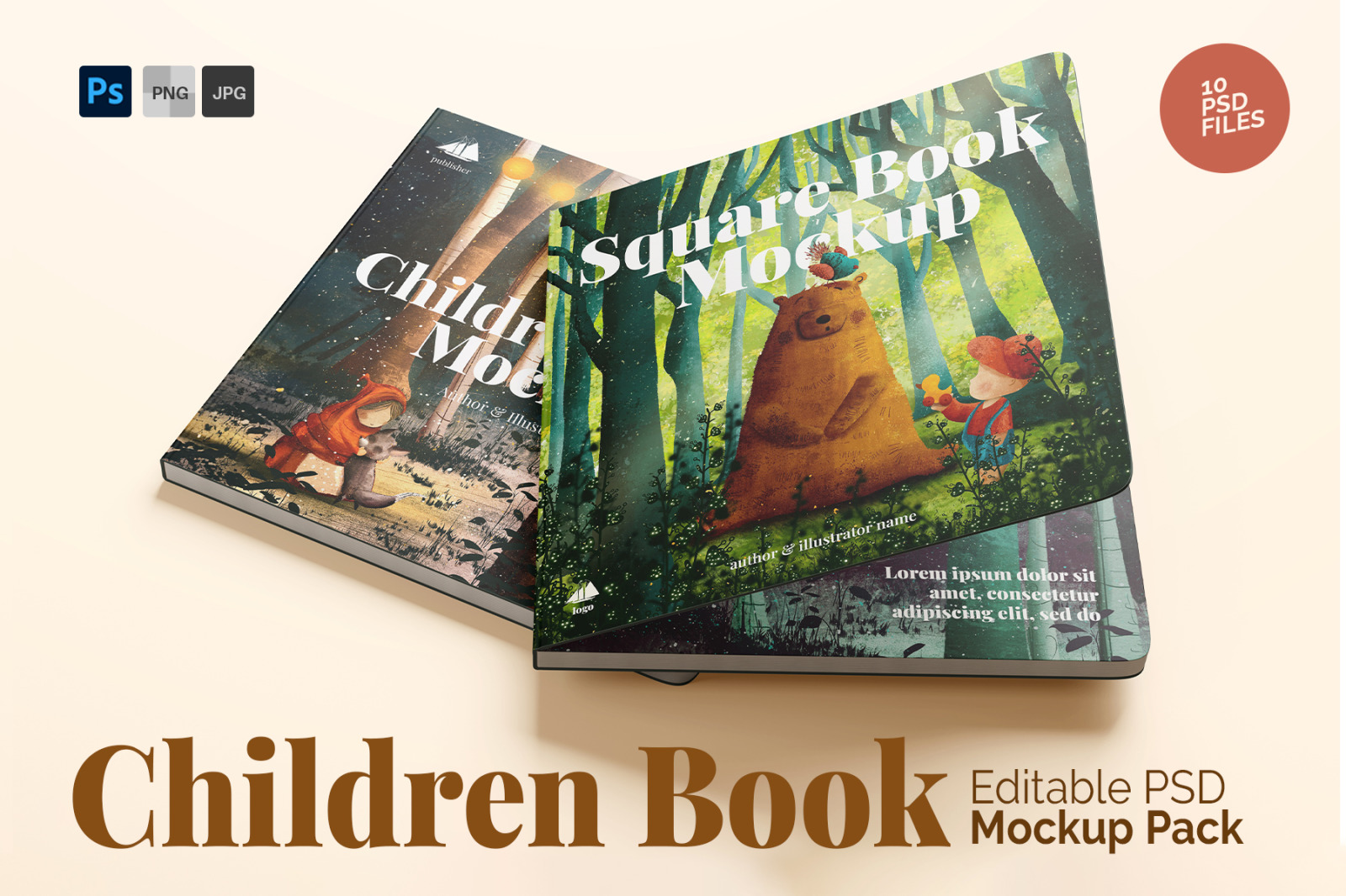 Square Children Book Mockup Pack - 10 Editable PSD Square Children Book Mockup Pack - 10 Editable PSD