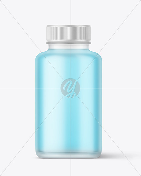 Frosted Glass Jar with Plastic Cap Mockup