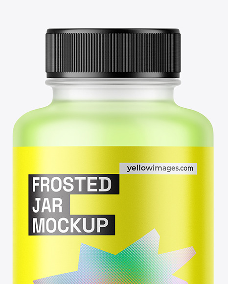 Frosted Glass Jar with Plastic Cap Mockup