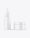 Matte Dropper Bottle and Cosmetic Jar Mockup