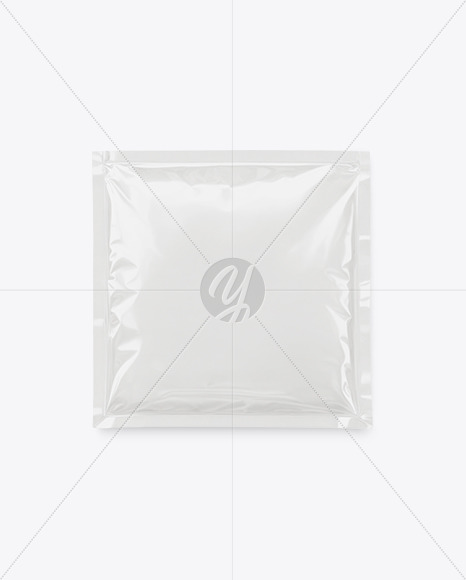 Glossy Square Sachet Mockup