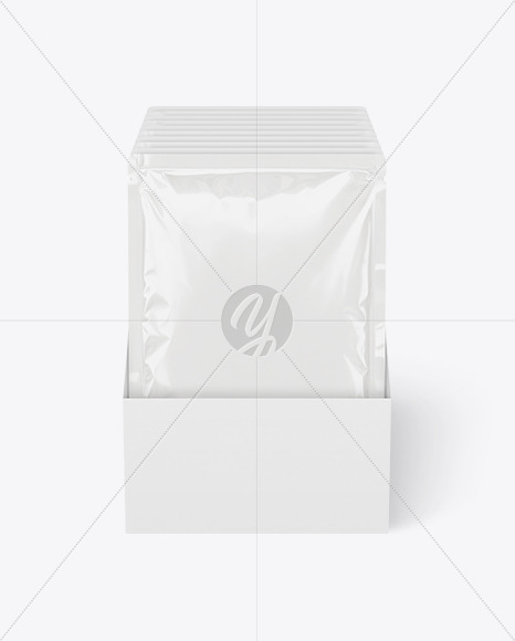 Carton Box With Sachets Mockup