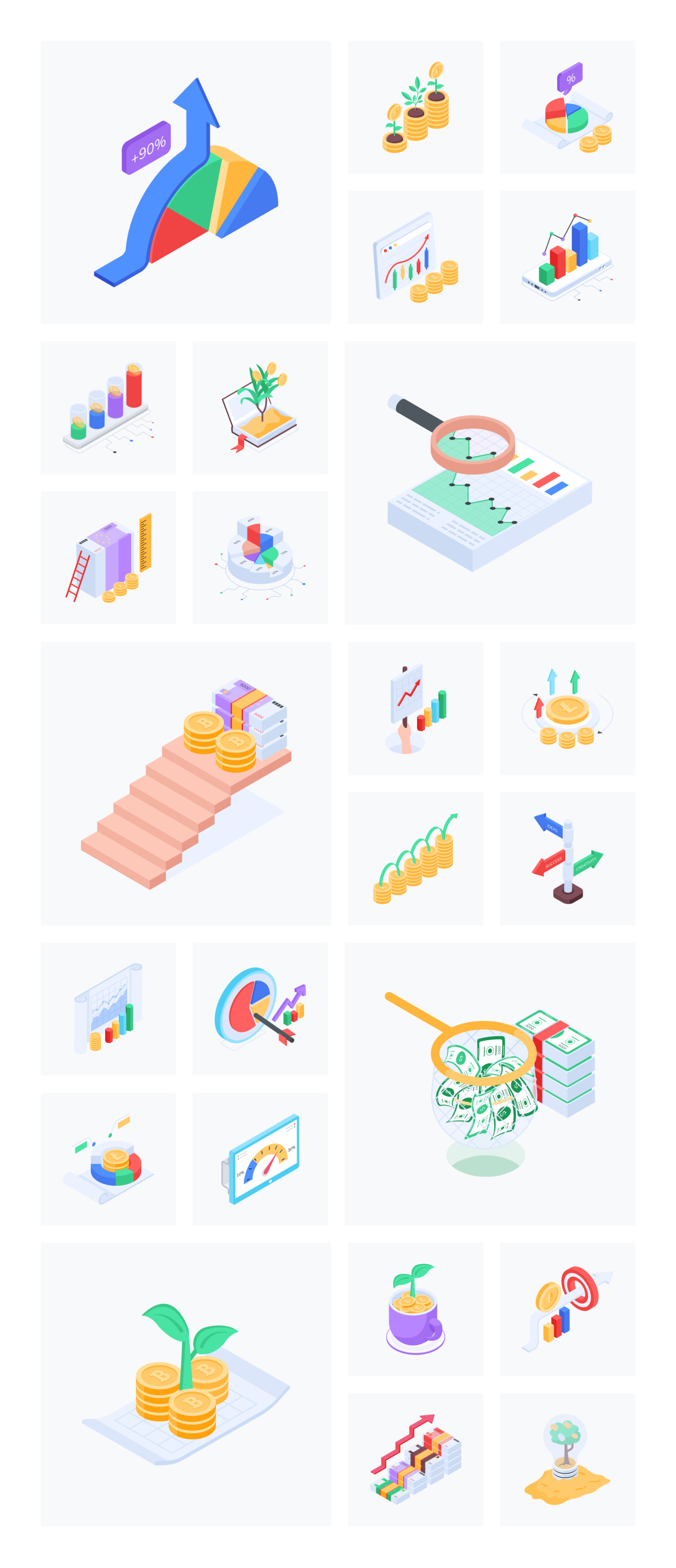 Animated Growth Icon Set Animated Growth Icon Set