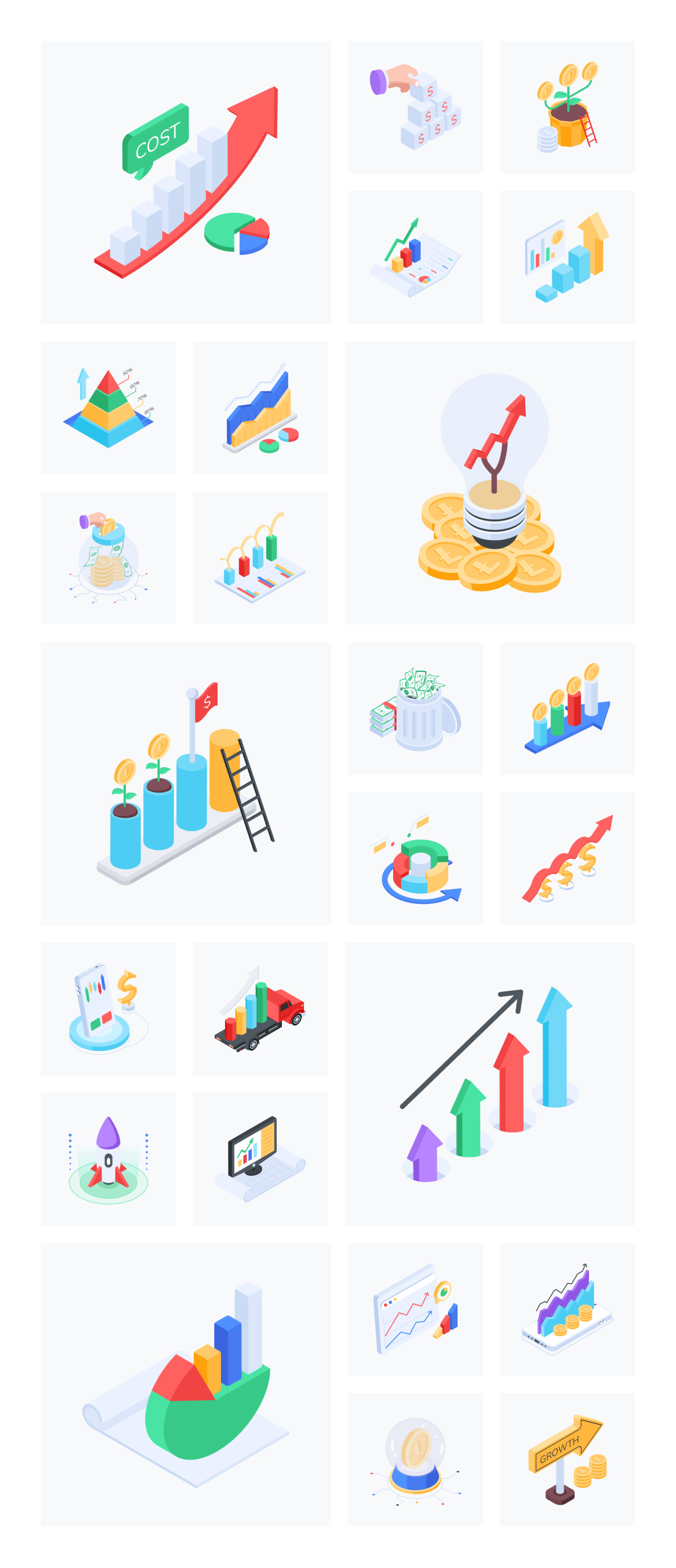 Animated Growth Icon Set Animated Growth Icon Set