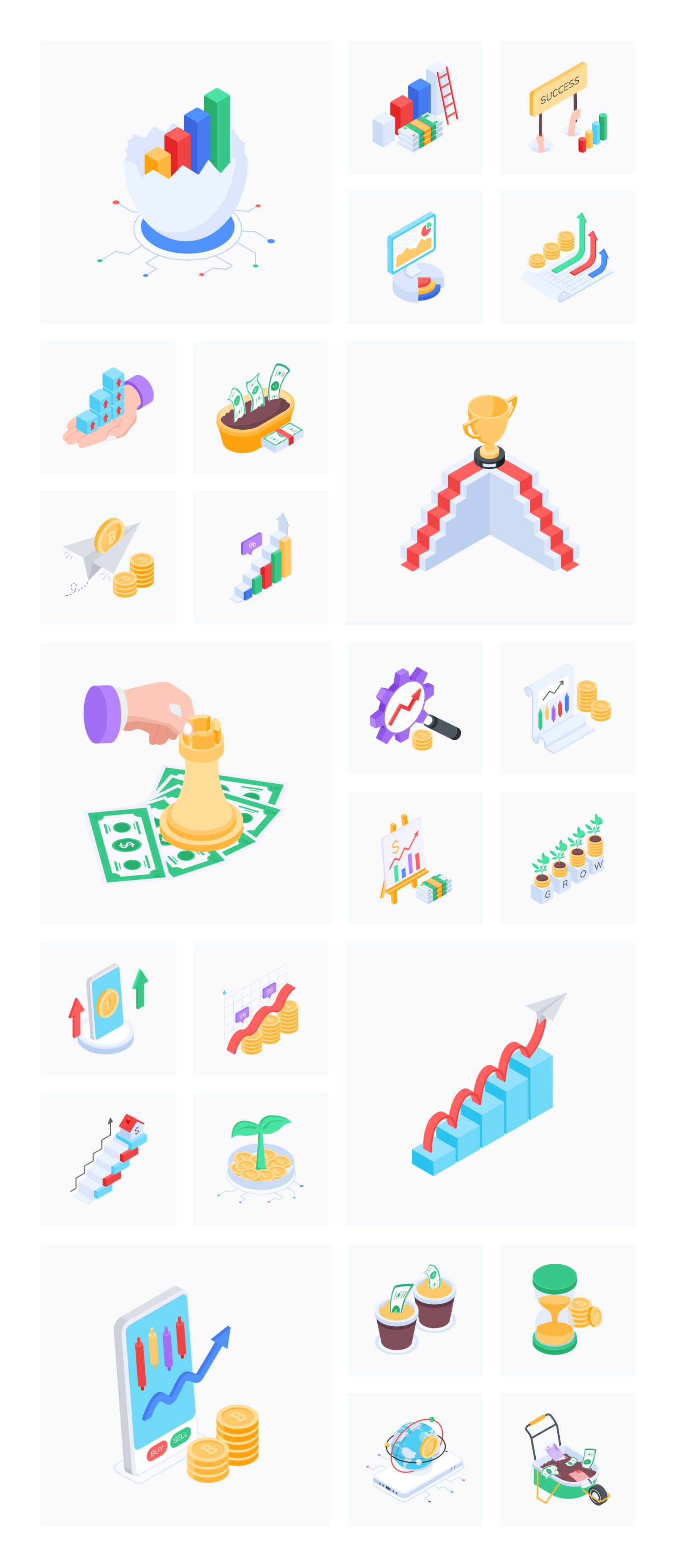 Animated Growth Icon Set Animated Growth Icon Set