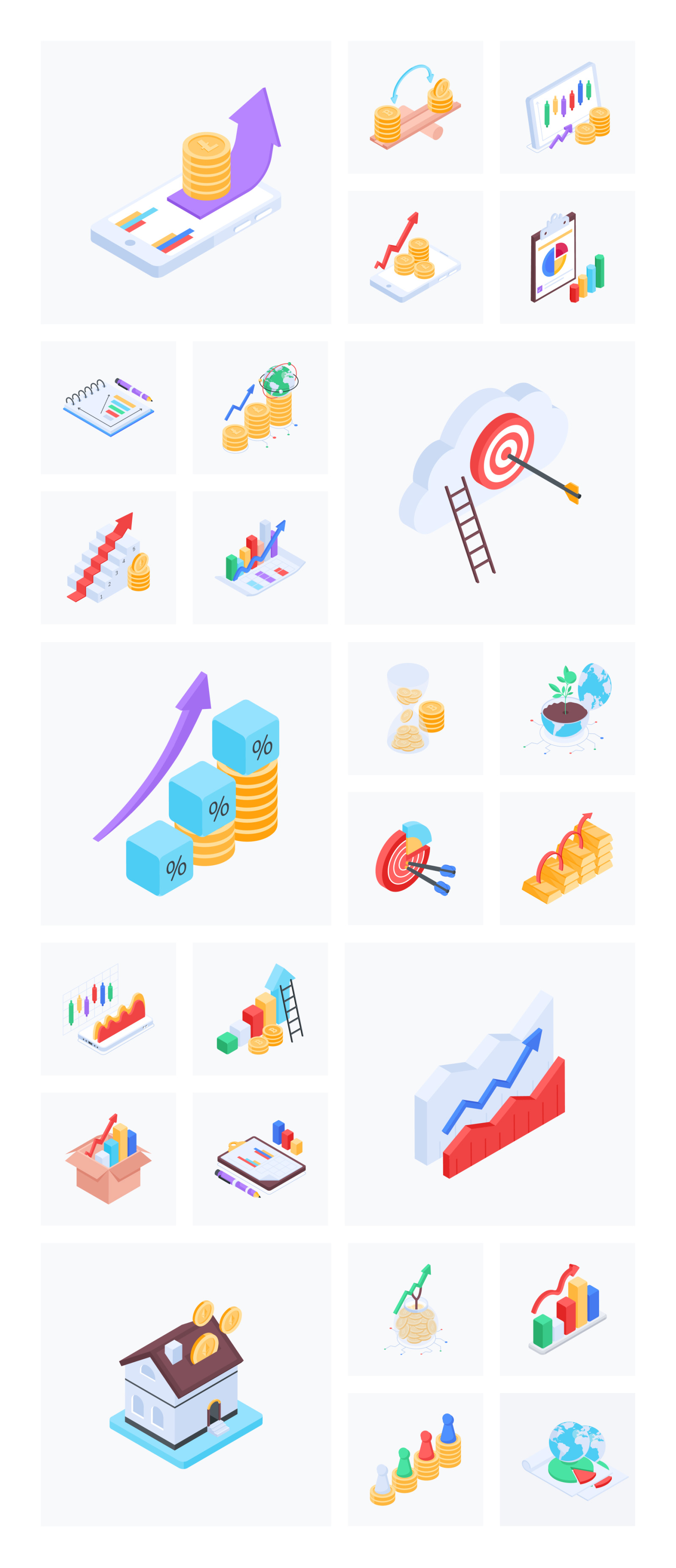 Animated Growth Icon Set Animated Growth Icon Set