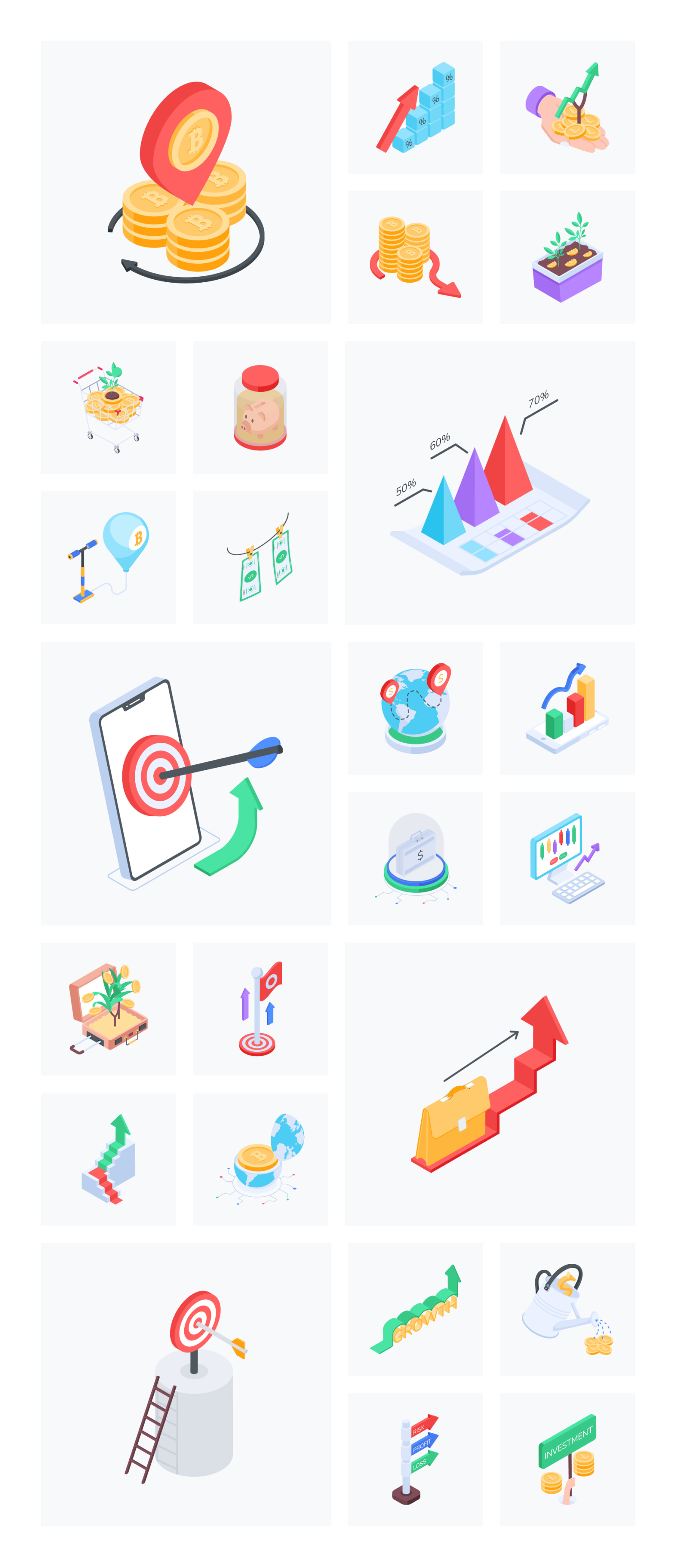 Animated Growth Icon Set Animated Growth Icon Set