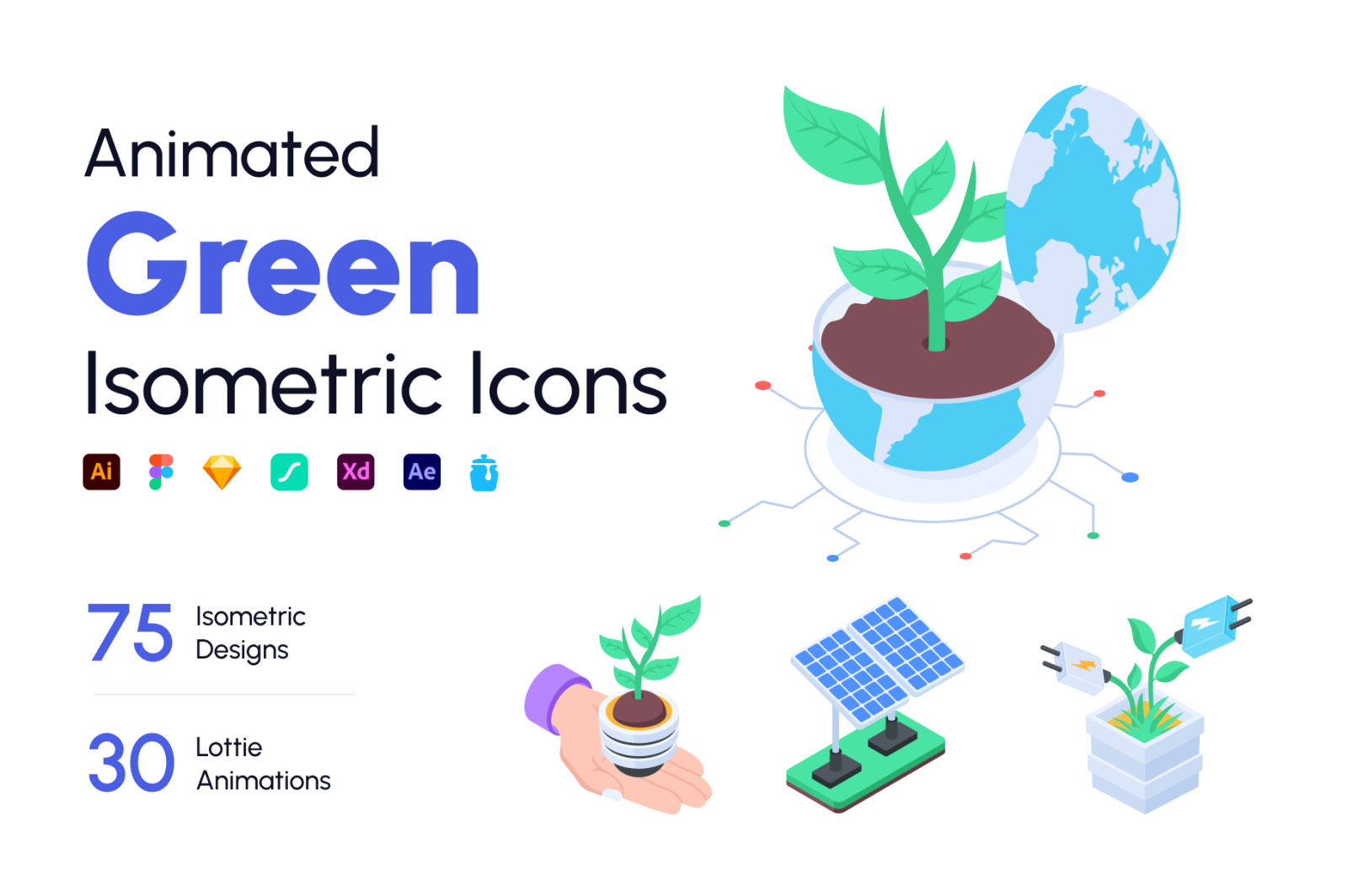 Animated Green Icon Set Animated Green Icon Set