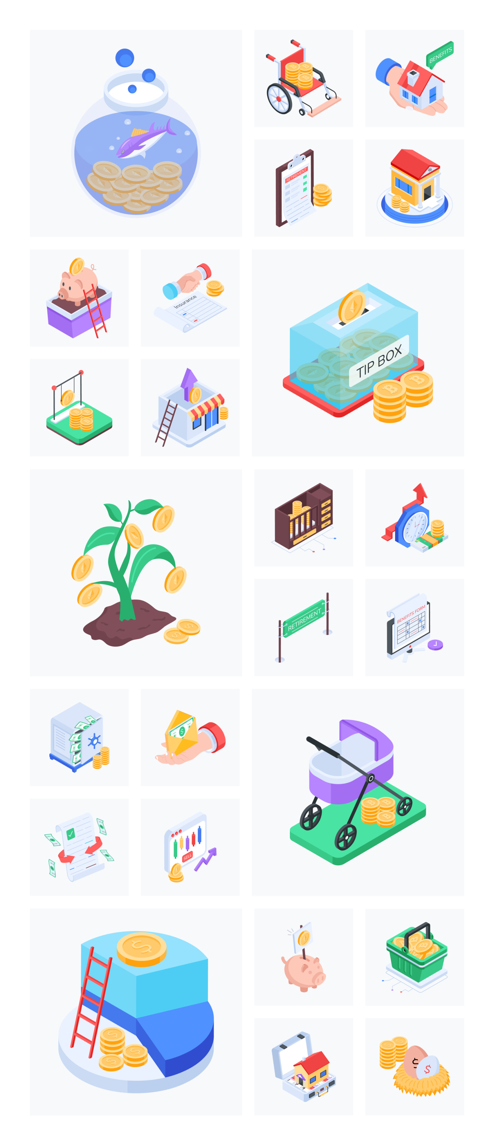 Animated Benefits Icon Set