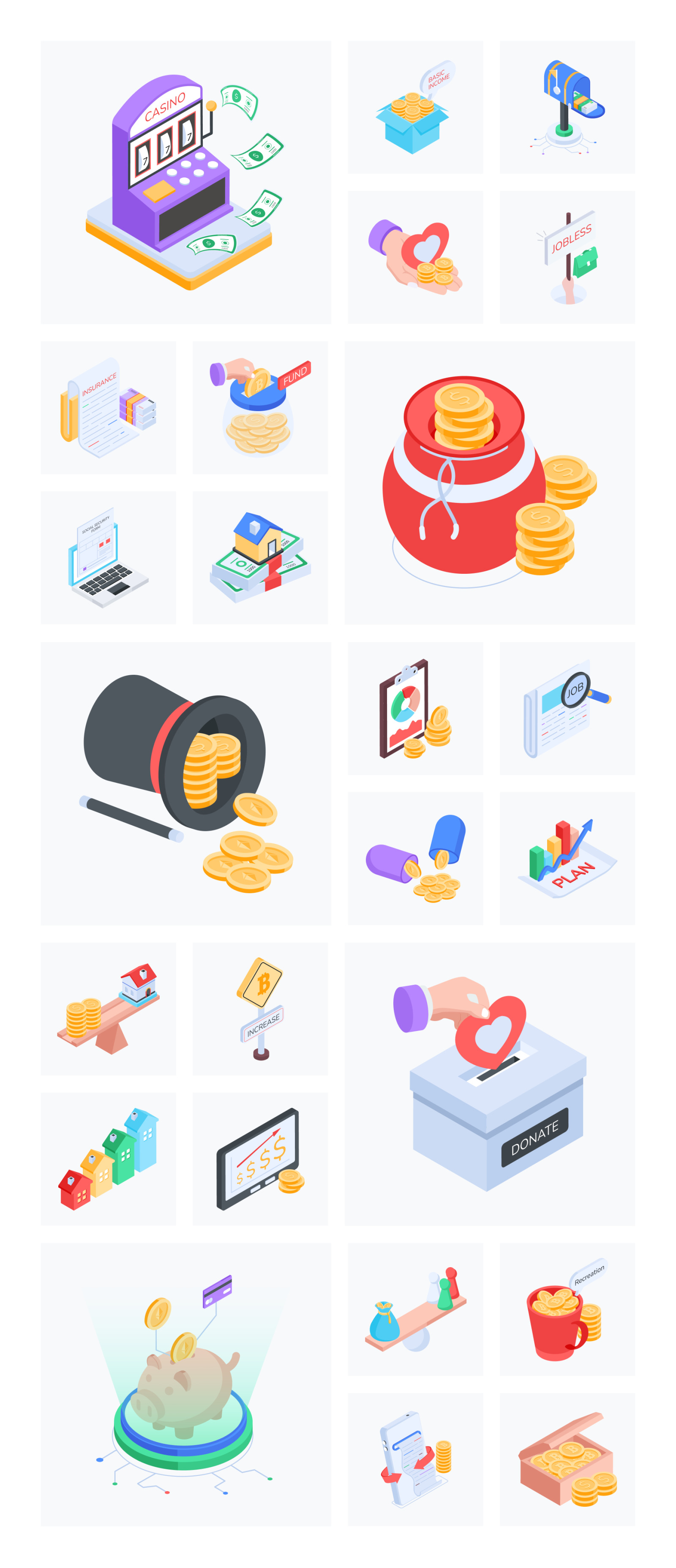 Animated Benefits Icon Set