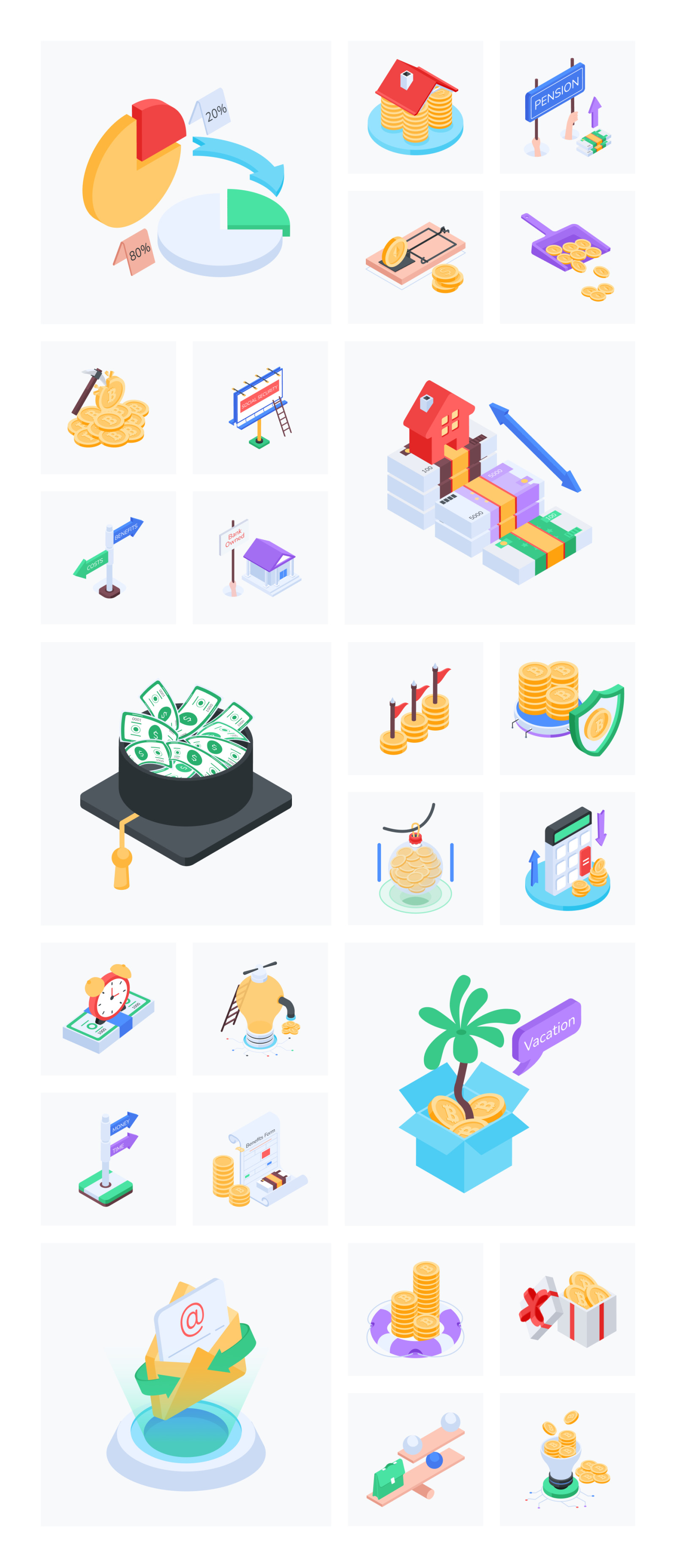 Animated Benefits Icon Set