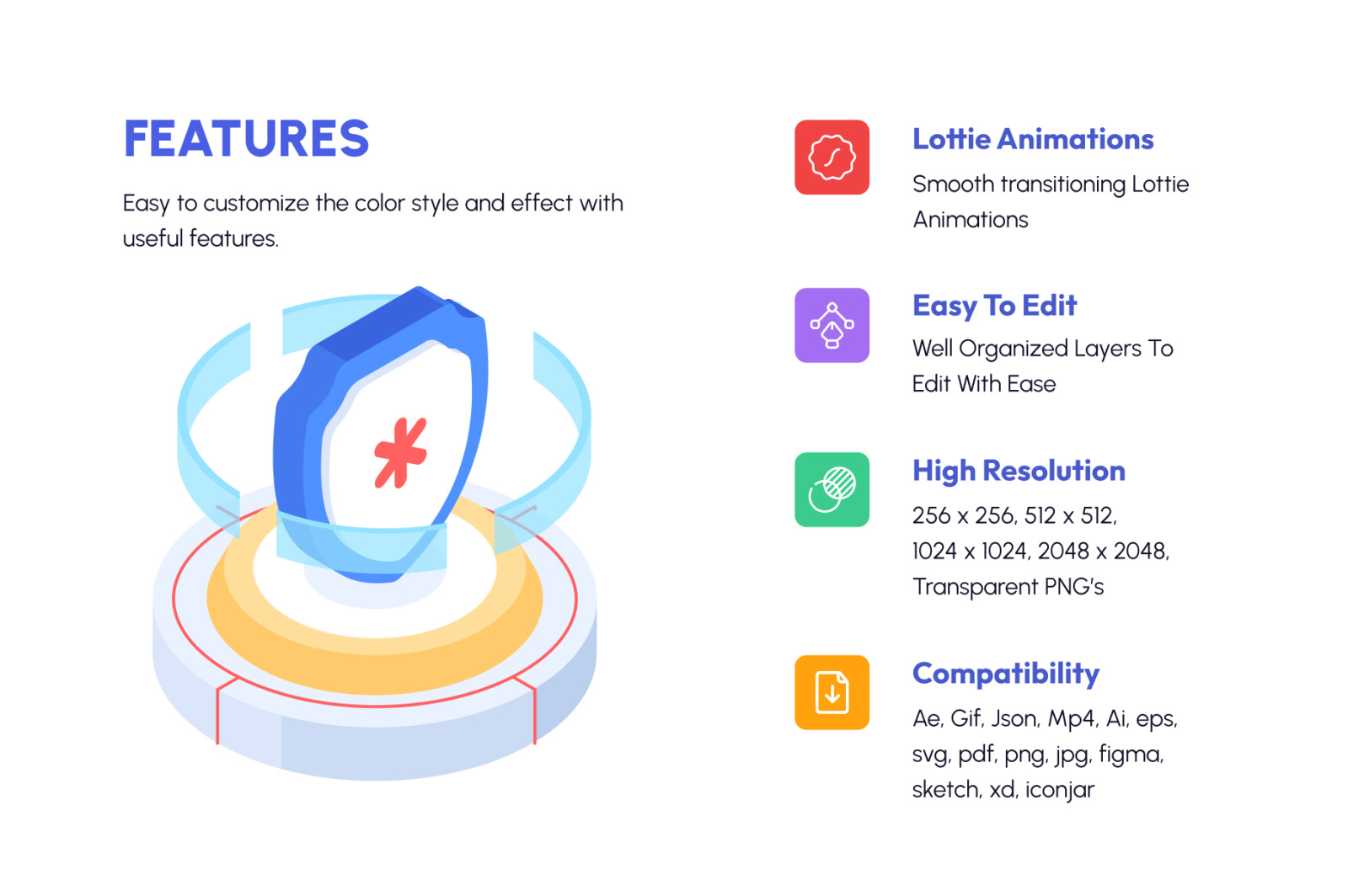 Animated Isometric Health Icons