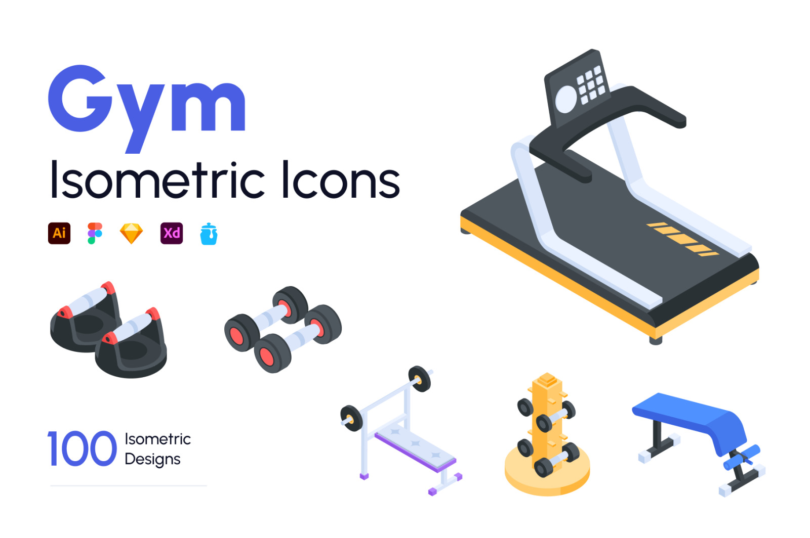 Gym Isometric Icons