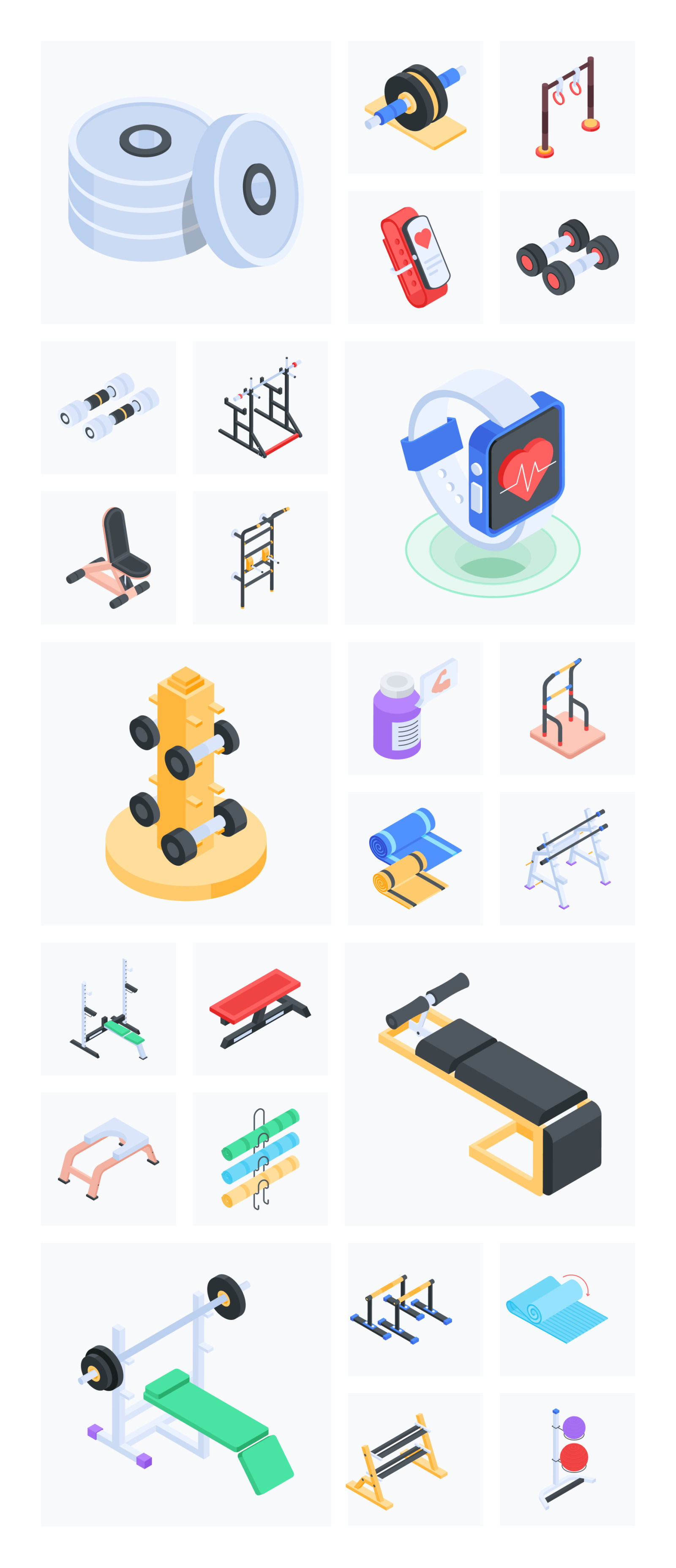 Gym Isometric Icons