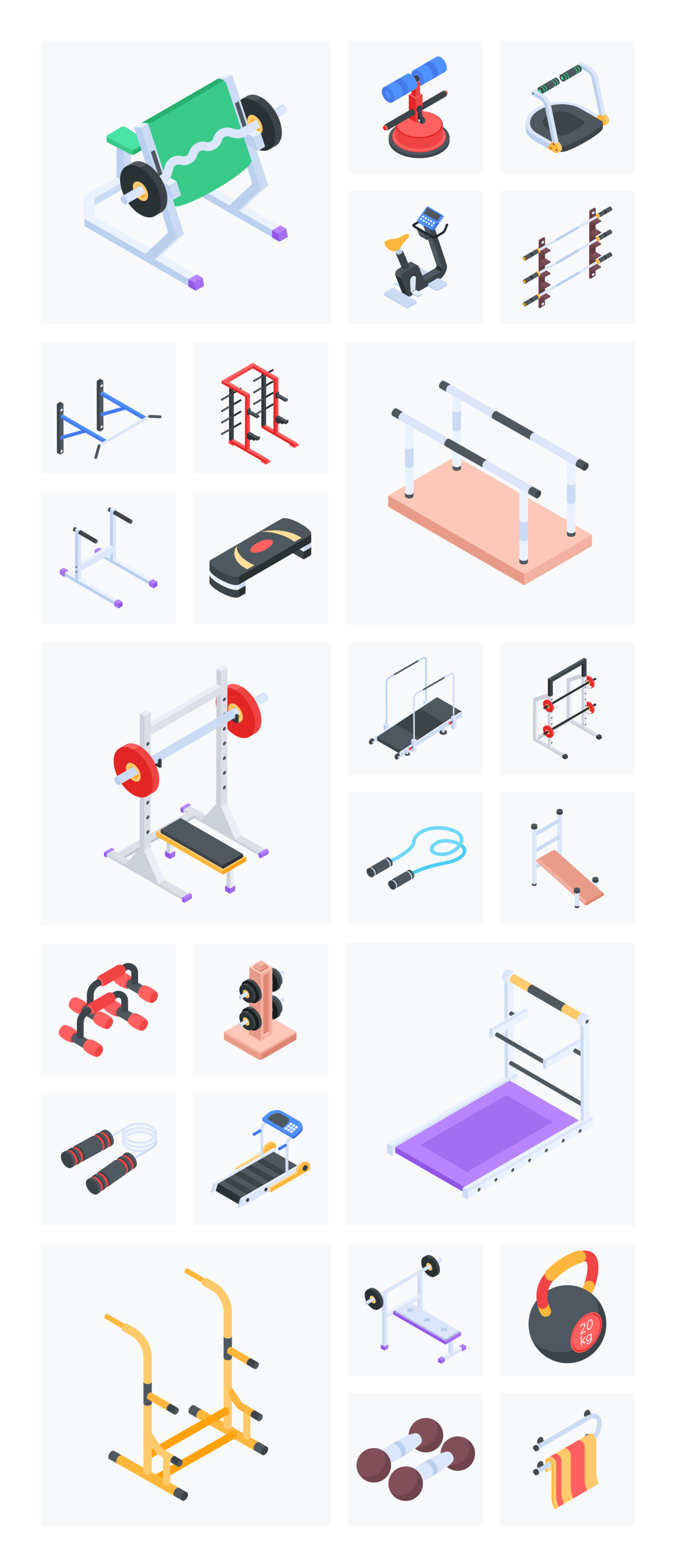 Gym Isometric Icons