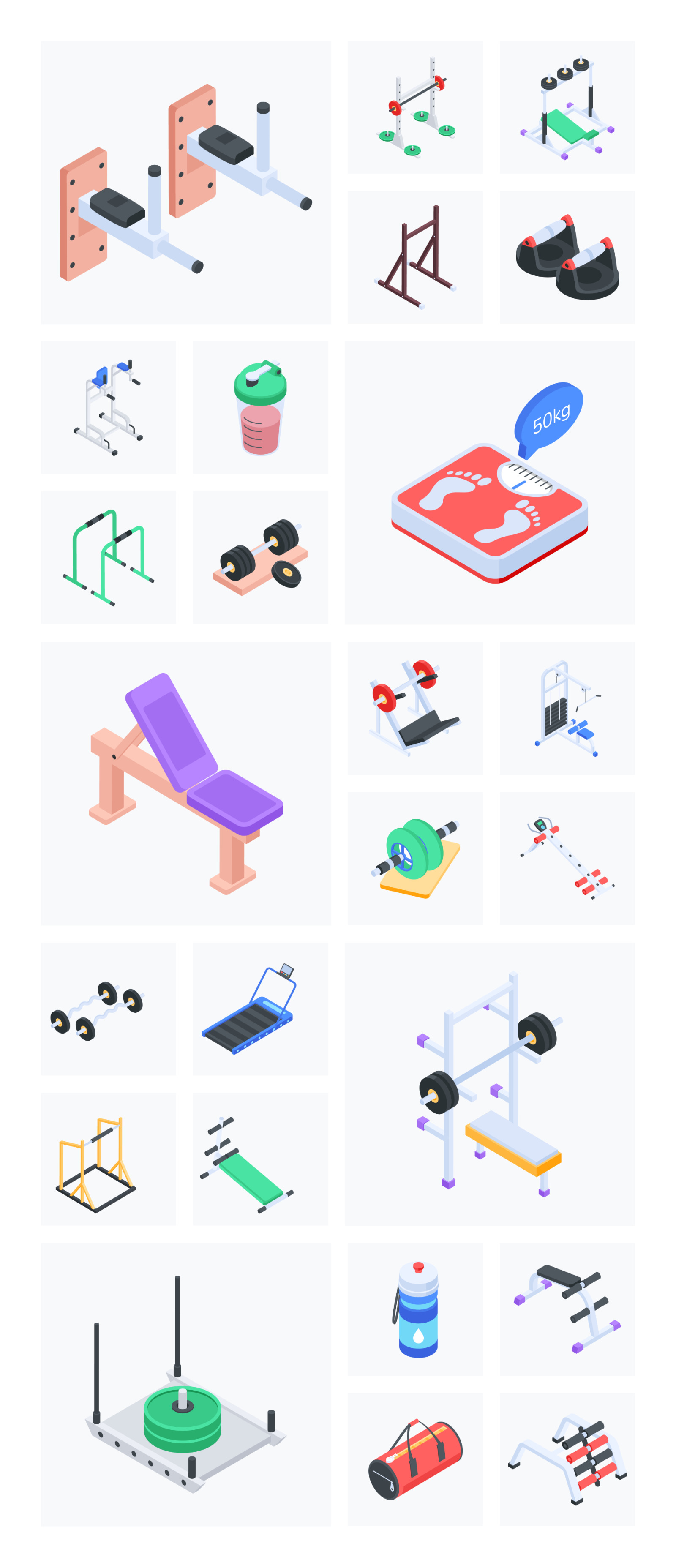 Gym Isometric Icons