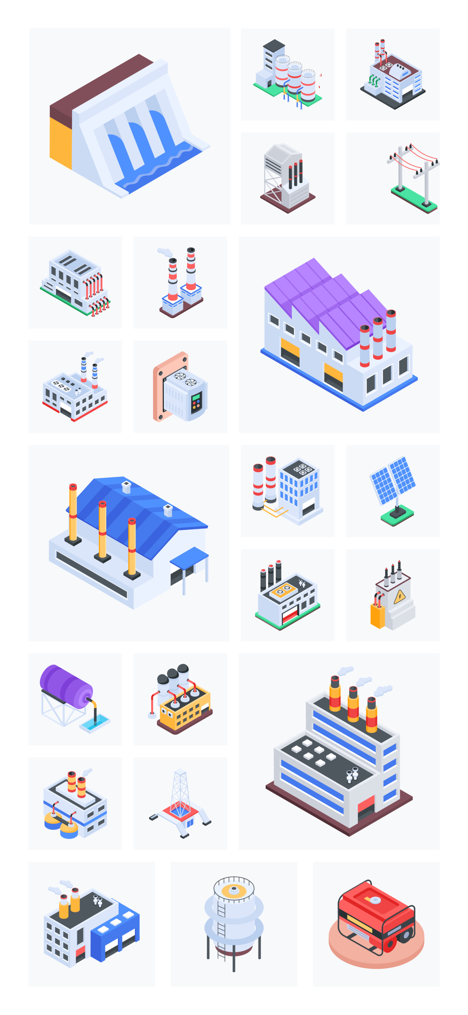 Industrial Isometric Icons Industrial Isometric Icons